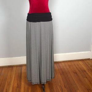 Cute black and white striped long skirt